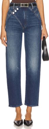 Mother Right Away Tune Up Hover High-Rise Straight-Leg Jeans In Where The Sun Dont Shine