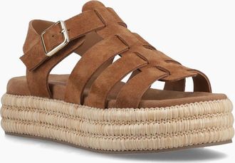 Hush Puppies Womens Hush Puppies Rosetta Gladiator Leather Womens Tan Sandals - Brown - Size: 3
