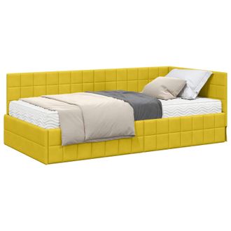 vidaXL Estructura De Cama Esquina Con Colch&oacute;n Manual 2 Pcs Amarillo Vidaxl