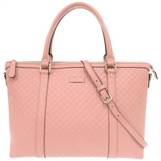 Gucci Pink Leather Handbag Shoulder Bag Tote Bag (Pre-Owned)
