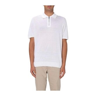 HUGO BOSS Polo Shirts, male, White, 2XL, Short Sleeve Half Zip Polo Shirt