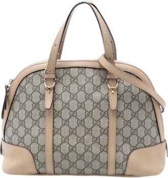 Gucci Pre-owned Satchel - Dames - Vintage Handtas - Beige - ONE Size - Leer - Vintage