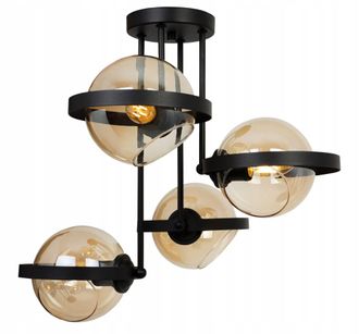 OEM L&aacute;mpara Colgante Moderna De Anillo De Vidrio Color Miel