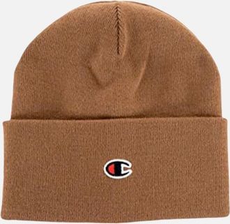 Champion Mens CHAMPION Mens Beanie Hat Winter Warm Thick knitted Ribbed Outdoor Unisex Caps - Brown