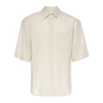 Mauro Grifoni Short Sleeve Shirts, male, Beige, Size: L Camicia