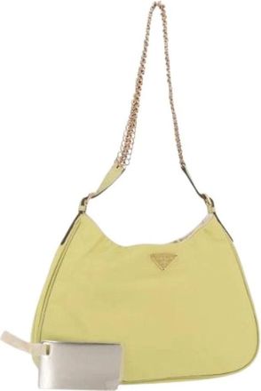 Prada Pre-owned Vintage Schoudertas - Dames - Vintage Schoudertas - Geel - ONE Size - Nylon - Vintage