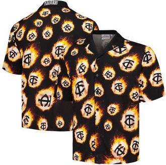Pleasures Mens PLEASURES Black Minnesota Twins Flame Fireball Button-Up Shirt at Nordstrom, Size Medium