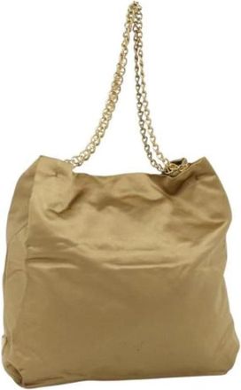 Prada Pre-owned Satin Shoulder Bag - Dames - Vintage Schoudertas - Beige - ONE Size - Satijn - Vintage