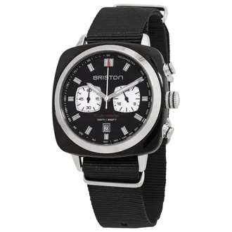 Briston Clubmaster Chronograph Quartz Black Dial Mens Watch 17142.SA.BS.1.NB