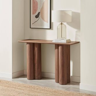 Furniturebox Sutton Walnut Veneer Wood Console Table