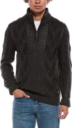 Weatherproof Vintage Chunky Cable Knit Quarter Zip Mock Neck Sweater