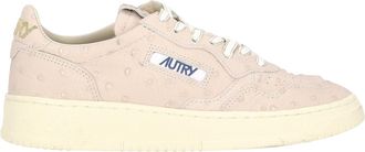 Autry Medalist Womens Ostrich-Effect Leather Sneakers