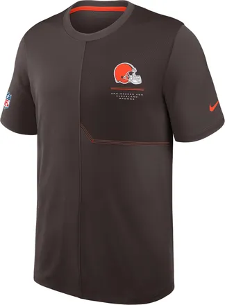Nike Cleveland Browns Sideline Coach Nike Mens Dri-FIT NFL Top in Brown | 03B2010K9I-B8B