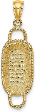 Diamond2Deal 14k Yellow Gold 3-D 2 Handles Rectangular Basket Charm