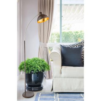 Globo Lighting home24 Globo Lighting Stehleuchte Anita 1-flammig Eisen Modern Braun 51x155x25 cm (BxHxT) E27