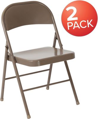 Flash Furniture Set of 2 Metal Folding Chairs