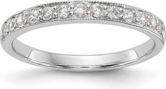 Diamond2Deal 14k White Gold Lab Grown Diamond Wedding Band Ring 0.33Ct Clarity- VS Color- G-H