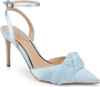 Badgley Mischka Federica Ankle Strap Pointed Toe Pump in Sky Blue at Nordstrom, Size 9.5