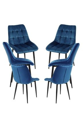 Regalos Miguel Regalos Miguel - Packs Sillas Comedor - Pack 6 Sillas Cade Terciopelo - Azul