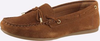 Heine Slipper HEINE, Damen, Gr. 36, cognac, Leder, Rindsleder, Veloursleder, Schuhe Slipper