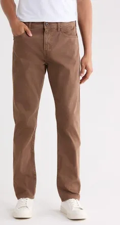AG - Adriano Goldschmied Everett Stretch Sateen Slim Straight Pants in Sulfur Cork at Nordstrom, Size 30 X 32