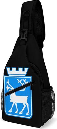 Generic Coat of Arms of Tromso Unisex Shoulder Bags Casual Crossbody Chest Bag Sling Backpack for Hiking Cycling Travel