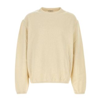 1989 STUDIO Sweatshirts, male, Beige, Size: L Cut Knit Crewneck