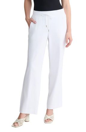 Jones New York Tie Waist Linen Blend Pants in Natural White at Nordstrom, Size X-Large