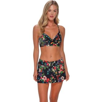 Sunsets Lyla Bralette Bikini Swimsuit Top in Fleur Noire at Nordstrom, Size Medium