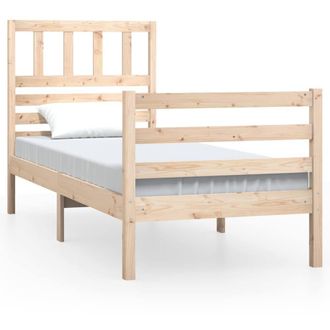 Berkfield Home Bed Frame 90x190 cm Single Solid Wood in Light Tan