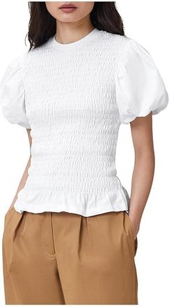 AllSaints Dael Top Womens Clothing Optic White : LG, Cotton