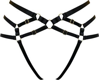 Bordelle Slip con cinghia - Nero