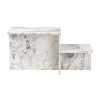 Calicosy Mesa de centro de 2 niveles L77 cm - Efecto M&aacute;rmol