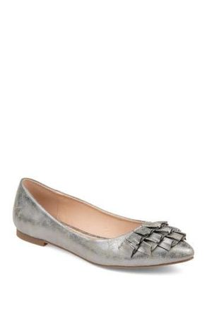 Journee Collection Judy Flat - Wide Width in Pewter at Nordstrom Rack, Size 7.5