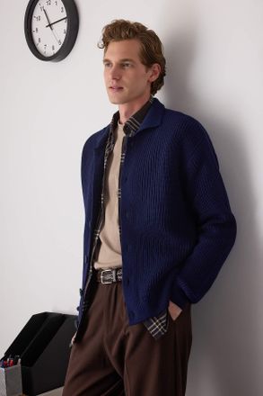 Trendyol MAN Heren Donkerblauw Effen Lang Regular fit Vesten