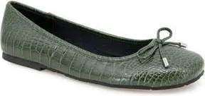 Kenneth Cole Reaction Elstree Ballet Flat in Olive Croco at Nordstrom Rack, Size 5.5