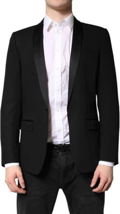 Dolce & Gabbana Black Single Breasted Men Coat MARTINI Mens Blazer