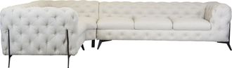 HOME AFFAIRE Chesterfield-Sofa »Amaury L-Form« grosses Ecksofa, Chesterfield-Optik, Breite 323 cm, Fussfarbe wählbar