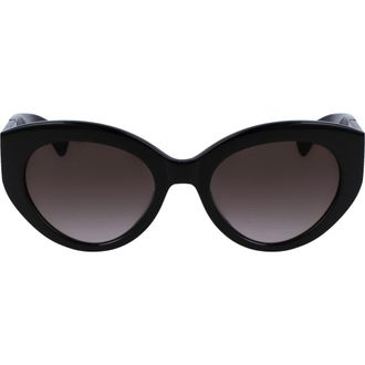 Longchamp 54mm Gradient Cat Eye Sunglasses in Black at Nordstrom Rack