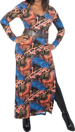 Vertigo Paris Knit Maxi Dress In Reptile