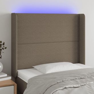 vidaXL Cabecero Con Led De Tela Gris Taupe 103x16x118/128 Cm Vidaxl