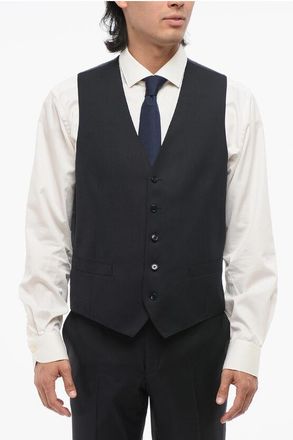 Corneliani Virgin Wool Vest with Five Buttoms size 52