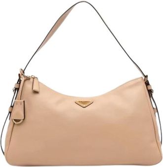 Prada Pre-owned Aim&eacute;e Schoudertas - Dames - Vintage Schoudertas - Beige - ONE Size - Leer - Vintage