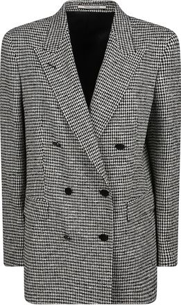 Tagliatore Double-Breasted Houndstooth Blazer with Tailored Silhouette
