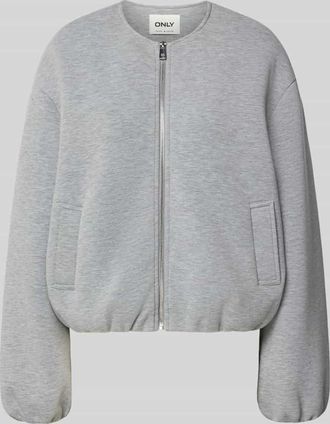 Only Regular Fit Sweatjacke mit Viskose-Anteil Modell ELLIE in Mittelgrau Melange, Gr&ouml;&szlig;e XLXXL