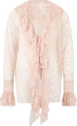 Alberta Ferretti Heren met kanten details - Dames - Blouses - Roze - XS - Katoen - Overhemden