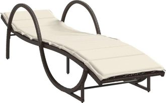 vidaXL Tumbona Con Coj&iacute;n Rat&aacute;n Sint&eacute;tico Marr&oacute;n 60x199x42 Cm Vidaxl