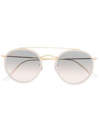 Ray-Ban Occhiali da sole RB3647N tondi con doppio ponte - Oro