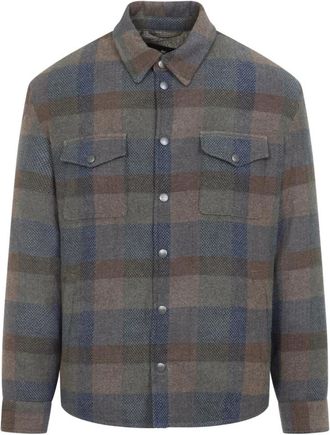 Etro Overshirt Jas - Heren - Zomerjassen - Groen - L - Wol - Jassen