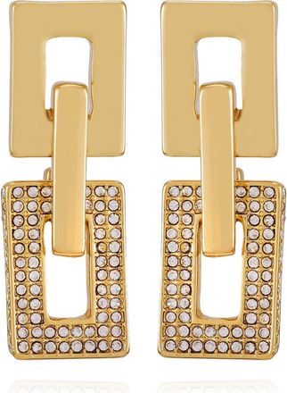 Vince Camuto Pav&eacute; Crystal Chain Drop Earrings in Gold Tone at Nordstrom Rack